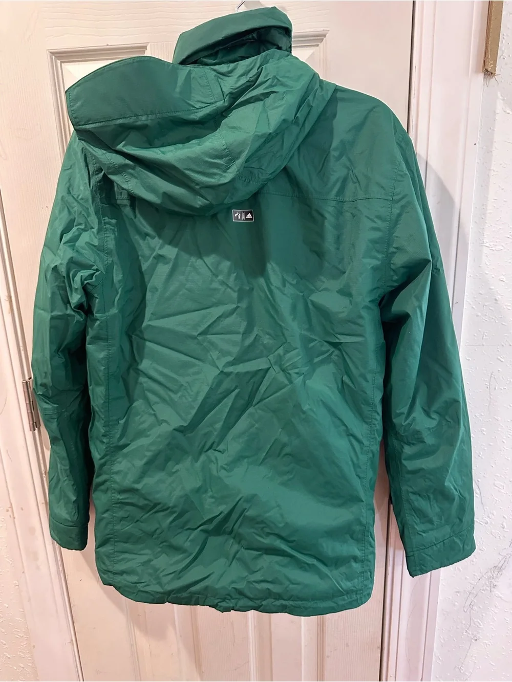 adidas Men’s Green Hooded Waterproof Rain Jacket